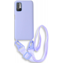 Bodycell Θήκη Σιλικόνης με Λουράκι Λαιμού - Xiaomi Redmi Note 10 5G / Poco M3 Pro 5G - Violet (5206015002083)