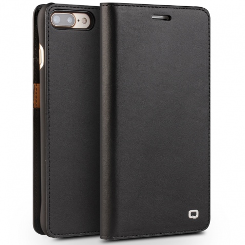 Θήκη iphone 7/8 Plus 5.5" genuine QIALINO Classic Leather Wallet Case- Black