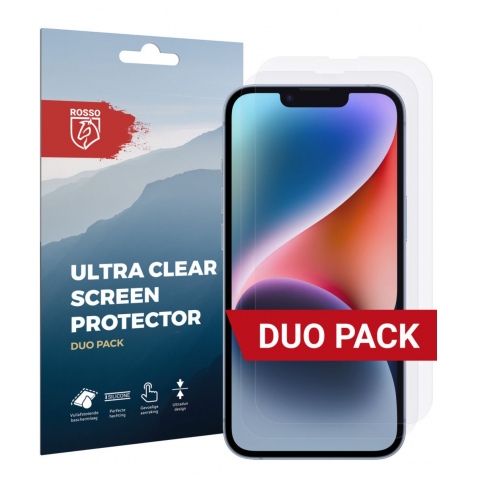 Rosso Ultra Clear Screen Protector - Μεμβράνη Προστασίας Οθόνης - Apple iPhone 14 - 2 Τεμάχια (8719246369698)