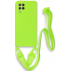 Bodycell Θήκη Σιλικόνης με Λουράκι Λαιμού - Samsung Galaxy A22 4G - Light Green (5206015001260)