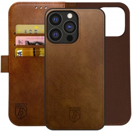 Rosso Element 2 in 1 - PU Θήκη Πορτοφόλι Apple iPhone 14 Pro - Brown (8719246369599)