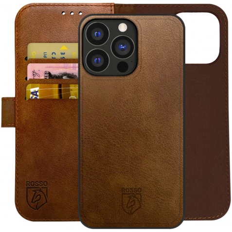 Rosso Element 2 in 1 - PU Θήκη Πορτοφόλι Apple iPhone 14 Pro - Brown (8719246369599)