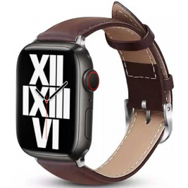 Crong Noble Band - Δερμάτινο Λουράκι Apple Watch SE/8/7/6/5/4 (41/40mm) - Espresso (CRG-40NOB-ESP)