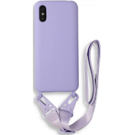 Bodycell Θήκη Σιλικόνης με Λουράκι Λαιμού - Xiaomi Redmi 9A / 9ΑΤ / 9i - Violet (5206015002878)
