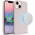 Crong Color Magnetic Θήκη MagSafe Premium Σιλικόνης Apple iPhone 14 - Pink Sand (CRG-COLRM-IP1461-PNK)