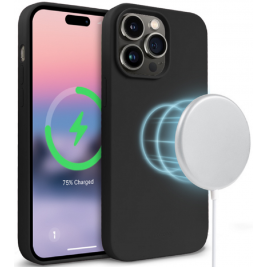 Crong Color Magnetic Θήκη MagSafe Premium Σιλικόνης Apple iPhone 14 Pro - Black (CRG-COLRM-IP1461P-BLK)