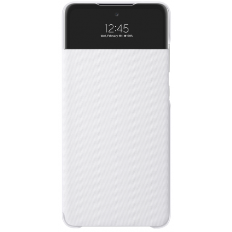 Official Samsung S View Wallet Cover - Θήκη Flip με Ενεργό Πορτάκι - Samsung Galaxy A72 - White (EF-EA725PWEGEE)