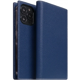 SLG Design D8 Full Grain Leather - Δερμάτινη Θήκη - Πορτοφόλι Flip Apple iPhone 14 Pro - Navy Blue (SD-D8G-DC-IP14P-NB)