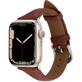 Spigen Cyrill Kajuk - Δερμάτινο Λουράκι Apple Watch SE/8/7/6/5/4 (41/40mm) - Chestnut (AMP05442)