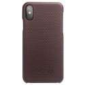 Θήκη iphone X/Xs QIALINO Limousine leather pattern-brown