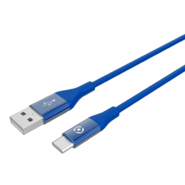 Celly Color Data Cable - Καλώδιο Φόρτισης και Μεταφοράς Δεδομένων USB-A σε Type-C - 150cm - 3A - Blue (USBTYPECCOLORBL)