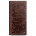 Θήκη Universal up to 6.5'' genuine QIALINO Crocodile Leather Wallet Case-Brown