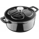 Navaris Cast Iron Casserole Dish with Lid - Αντικολλητική Κατσαρόλα από Χυτοσίδηρο για Εστίες / Φούρνο - 24cm - 3.5L - Black (48777.01.01)
