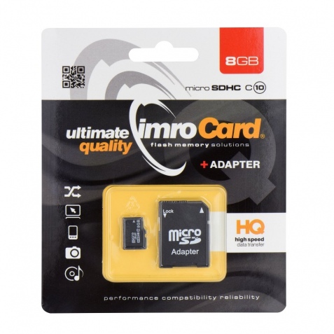 Κάρτα μνήμης Micro SD Imro 8 GB with adapter-Class 10 UHS