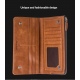 Θήκη Universal up to 6" genuine QIALINO Leather Phone Clutch Wallet-Brown