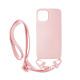 Vivid Silicone Strap - Θήκη Σιλικόνης με Λουράκι Λαιμού - Apple iPhone 13 - Nude (VISISTRAP196NUDE)