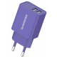 Riversong SafeKub D2 Dual - Φορτιστής Ταξιδιού / Αντάπτορας με 2 x USB - 2.4A - 12W - Purple (AD29-EUPU)