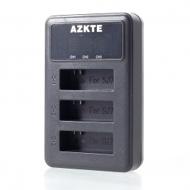 Τριπλός Φορτιστής AZKTE SJ115 [LCD Display] Triple Batteries Charger for SJ7 STAR