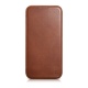 iCarer Curved Edge Oil Wax Leather Folio - Δερμάτινη MagSafe Flip Θήκη-Πορτοφόλι - Apple iPhone 14 Plus - Brown (AKI14220707-BN)