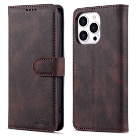 Θήκη iphone 14 Pro AZNS Wallet PU Leather Stand-Brown