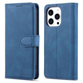 Θήκη iphone 14 Pro AZNS Wallet PU Leather Stand-Blue