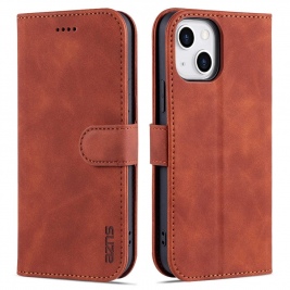 Θήκη iphone 14 Plus AZNS Wallet PU Leather Stand-Brown