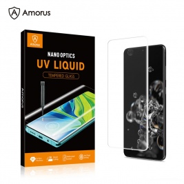 AMORUS Tempered Glass 3D Full Cover [UV Light Irradiation] for Samsung S20 Ultra-clear