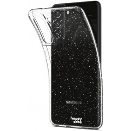 HappyCase Διάφανη Θήκη Σιλικόνης Samsung Galaxy S21 FE 5G - Glitter Print (8719246371738)