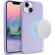 Crong Color Magnetic Θήκη MagSafe Premium Σιλικόνης Apple iPhone 14 Plus - Purple (CRG-COLRM-IP1467-PRP)