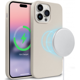 Crong Color Magnetic Θήκη MagSafe Premium Σιλικόνης Apple iPhone 14 Pro - Stone (CRG-COLRM-IP1461P-STN)