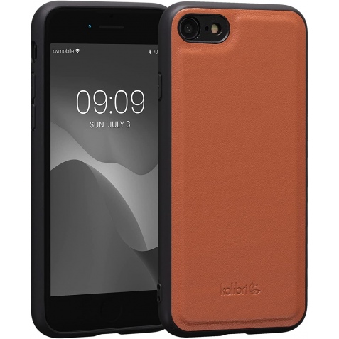 Kalibri Σκληρή Δερμάτινη Θήκη με TPU Bumper - Apple iPhone SE 2022 / 2020 / 8 / 7 - Orange (58809.29)