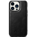 iCarer Oil Wax Leather Cover - Δερμάτινη Θήκη με TPU Bumper - Apple iPhone 14 Pro - Black (WMI14220718-BK)
