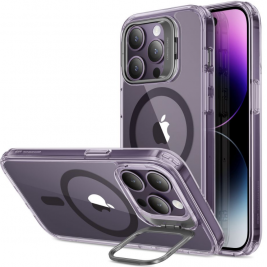 ESR Classic Kickstand Hybrid HaloLock - Διάφανη Ανθεκτική MagSafe Θήκη Apple iPhone 14 Pro - Clear / Purple (4894240175644)