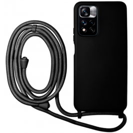 Vivid Silicone Lace - Θήκη Σιλικόνης με Λουράκι Λαιμού - Xiaomi Redmi Note 11 Pro Plus 5G - Black (VISILACE22BK)