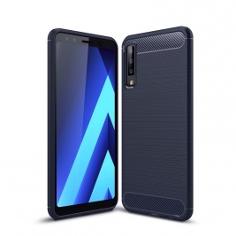 Θήκη Samsung Galaxy A7 2018 Carbon Case Flexible Cover-blue