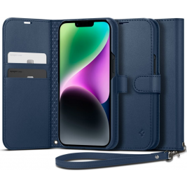 Spigen Wallet S - Θήκη Πορτοφόλι Apple iPhone 14 με Αποσπώμενο Λουράκι Χειρός - Classic Blue (ACS05420)