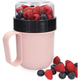 Navaris Breakfast To Go Cup - Φορητό Δοχείο Φαγητού - BPA Free - Pastel Pink (48893.01.33)