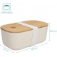 Navaris Bento Box with Bamboo Lid - Δοχείο Φαγητού με Καπάκι από Μπαμπού - 1.1L - White (47540.02.2)