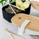 Navaris Bento Box with Bamboo Lid - Δοχείο Φαγητού με Καπάκι από Μπαμπού - 1.1L - White (47540.02.2)