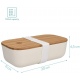Navaris Bento Box with Bamboo Lid - Δοχείο Φαγητού με Καπάκι από Μπαμπού - 700mL - White (47540.02.1)