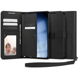 Spigen Wallet S Plus - Θήκη Πορτοφόλι Samsung Galaxy S23 Plus με Αποσπώμενο Λουράκι Χειρός - Black (ACS05677)