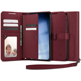 Spigen Wallet S Plus - Θήκη Πορτοφόλι Samsung Galaxy S23 Plus με Αποσπώμενο Λουράκι Χειρός - Burgundy (ACS05678)