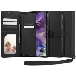 Spigen Wallet S Plus - Θήκη Πορτοφόλι Samsung Galaxy S23 με Αποσπώμενο Λουράκι Χειρός - Black (ACS05723)