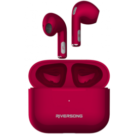 Riversong True Wireless Earbuds Air Mini Pro - Ασύρματα Ακουστικά Bluetooth Με Θήκη Φόρτισης - Red Magenta (EA208R)