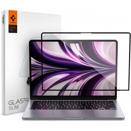Spigen GLAS.tR Slim - Αντιχαρακτικό Fullface Γυάλινο Tempered Glass Οθόνης - Apple MacBook Air M2 13.6 2022 - Black (AGL05504)