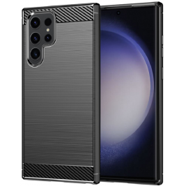 Techsuit Carbon Silicone - Θήκη Σιλικόνης Samsung Galaxy S23 Ultra - Black (0765105280213)