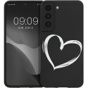 KWmobile Θήκη Σιλικόνης Samsung Galaxy S22 5G - Brushed Heart / White / Black (60331.02)