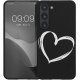 KWmobile Θήκη Σιλικόνης Samsung Galaxy S23 - Brushed Heart / White / Black (60332.02)
