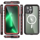Θήκη αδιάβροχη iPhone 14 Pro Max 6.7" Waterproof Covering Clear Back case Redpepper-Black/Red
