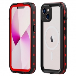 Θήκη αδιάβροχη iPhone 14 Waterproof Covering Clear Back case Redpepper-Black/Red